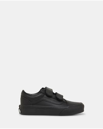 Vans - Old Skool Black Leather Youth