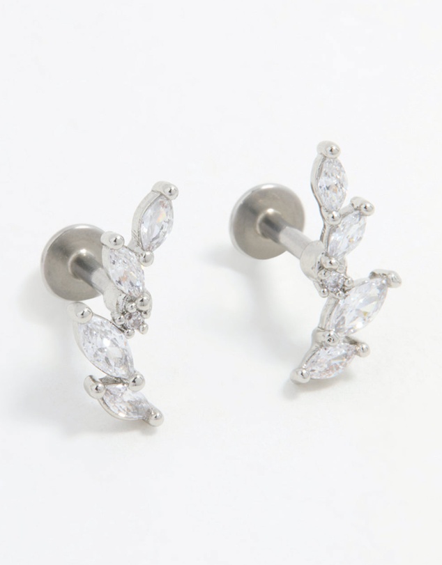 Lovisa - Surgical Steel Marquise Crawler Flat Back Studs