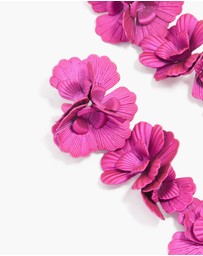 Lovisa - Fuschia Pink Coated Metal Triple Flower Drop Earrings