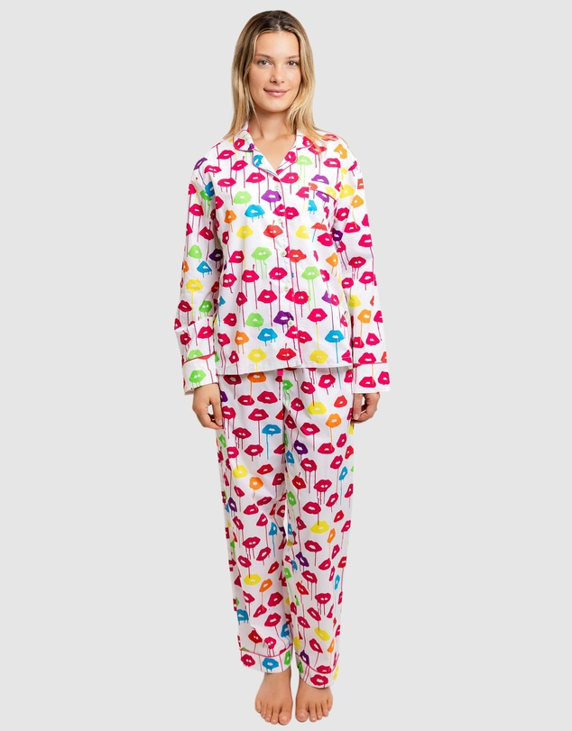 Sant And Abel - Women's Drawbertson Drippy Lips Long PJ Set