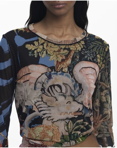 Desigual - Oriental-inspired print T-shirt designed by Mr. Christian Lacroix