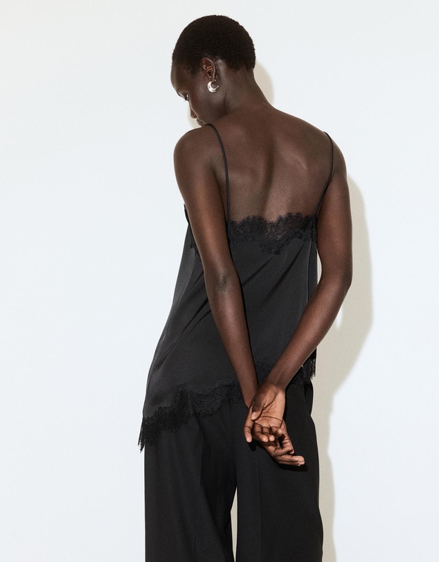 M.N.G - Asymmetric Lace Camisole Top
