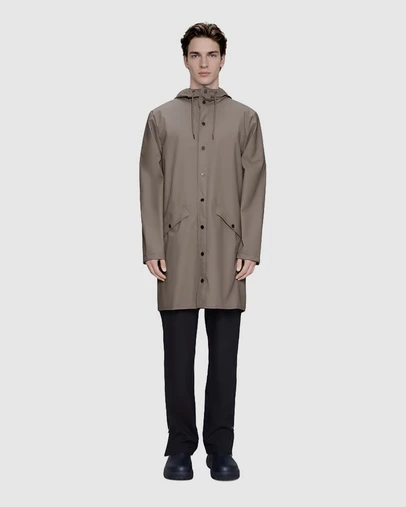 RAINS - Men's Long Jacket Waterproof Raincoat Cinder