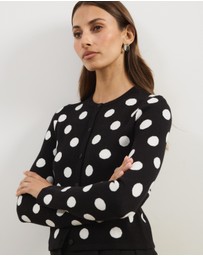 Atmos&Here - Hallie Polka Dot Knit Cardigan