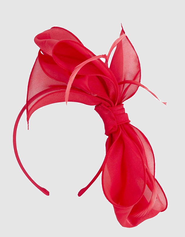 Max Alexander - Red Organza Bow Fascinator