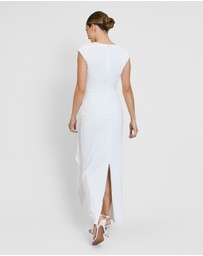 Six Stories - Cap Sleeve Corsage Stretch Dress