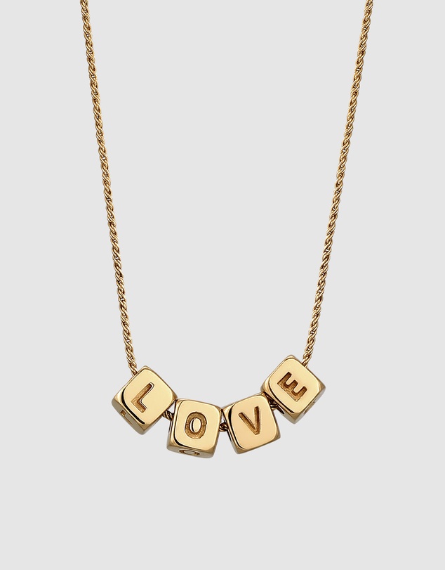 Elli Jewelry - Love Pendant Necklace in Gold-Plated 925 Silver