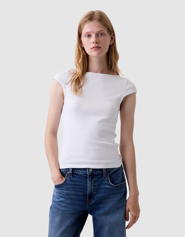GAP - SS Mod Cap Sleeve Boatneck T-Shirt