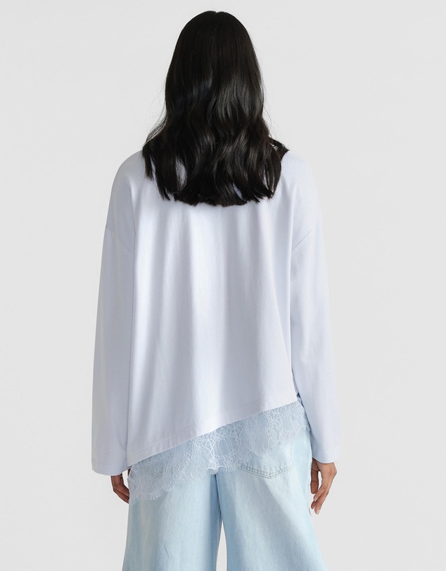 Decjuba - Sofia Lace Trim Long Sleeve Top