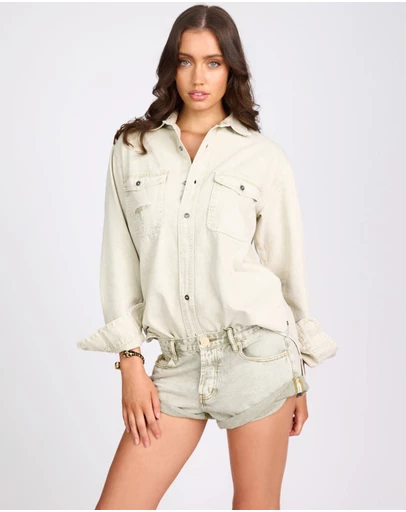 ONE TEASPOON - Everyday Denim Shirt - Antique White