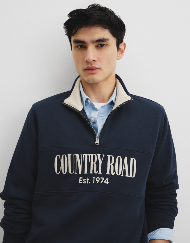 Country Road - Australian Cotton Half Zip Heritage Sweat
