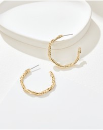 Mestige - Solar Twist Hoops 30mm - 18K Gold Plated