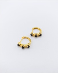 Izoa - Leni Crystal Huggie Earrings