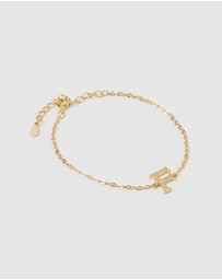 Izoa - Crystal Letter F Bracelet