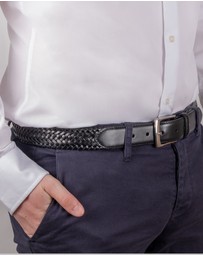 DENTS - Woven Stretch Plaited Leather Belt