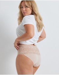 Kayser - 2 Pack Daily Essentials Cotton & Floral Lace Full Brief (465N)