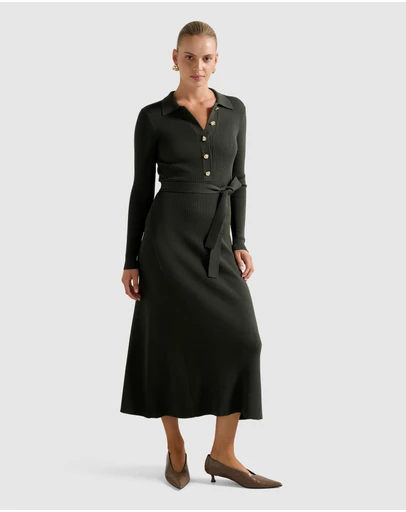 Forever New - Kelani Belted Knitted Midi Dress