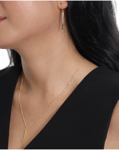Elli Jewelry - Jewelry Set Bar Design 925 Sterling Silver Gold-Plated