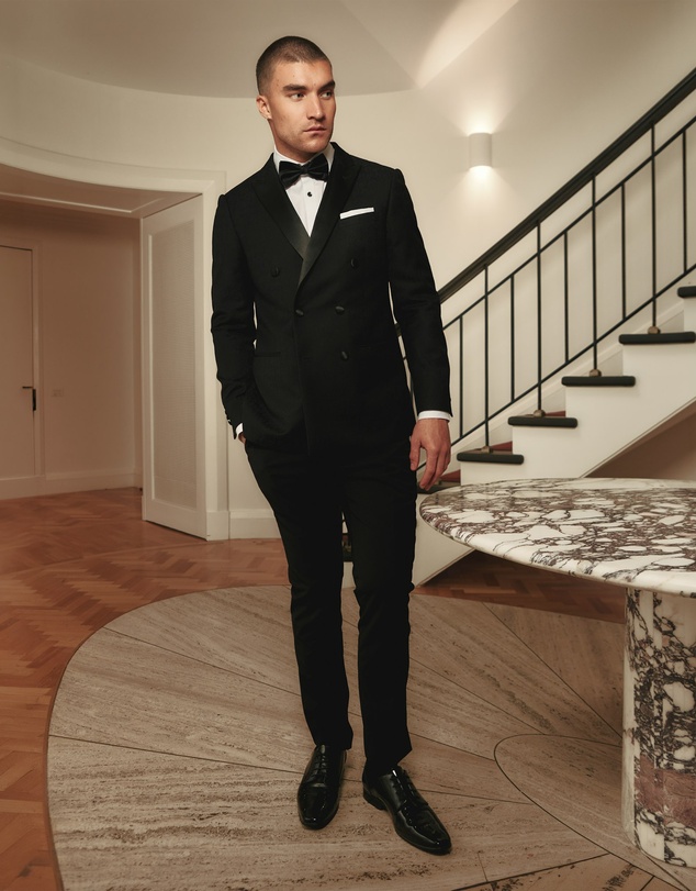 Tarocash - Stirling Double Breasted Tuxedo Jacket