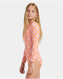 Roxy - Girls 8 to 16 Flowe Check One Piece Rash Vest