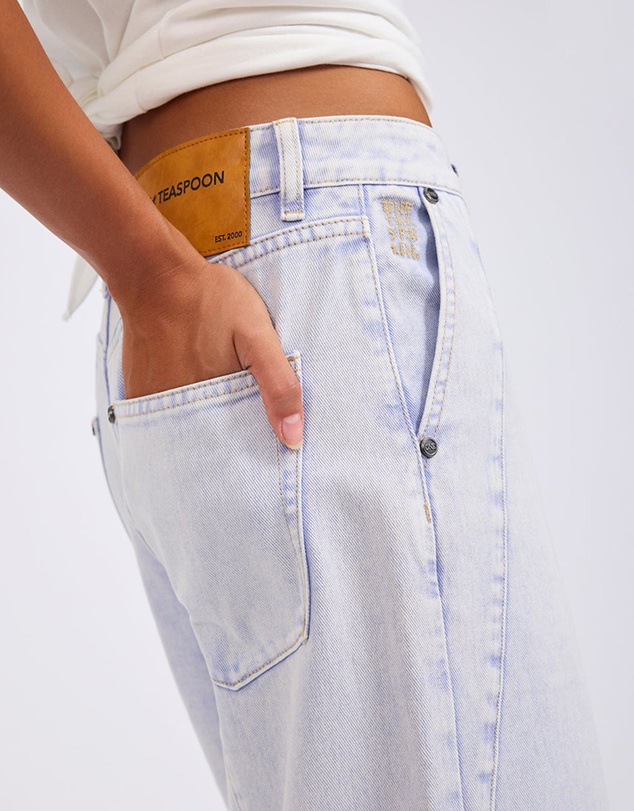 ONE TEASPOON - Hayden High Waist Wide Leg Trouser Denim Jeans - Lavender Blue