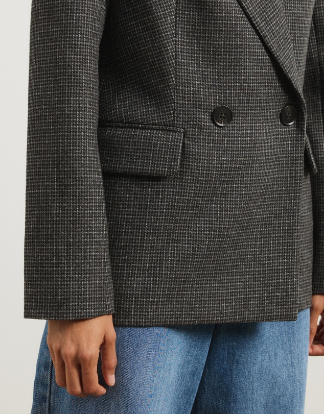 Atmos&Here - Amaya Double Breasted Wool Blend Blazer