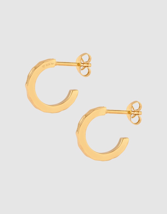 Elli Jewelry - Hammered Stud Earrings in Gold-Plated 925 Silver