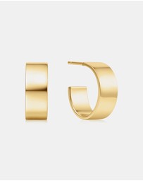 Ania Haie - Gold Flat Medium Hoop Earrings