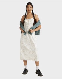 RVCA - Womens Blurred Ditsy Gathered Midi Dress