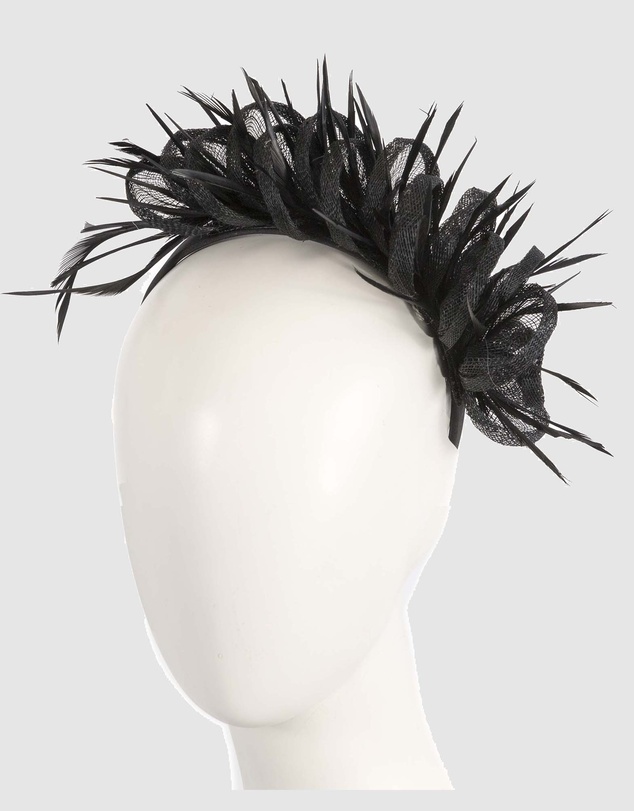 Max Alexander - Black Sinamay Fascinator Headband
