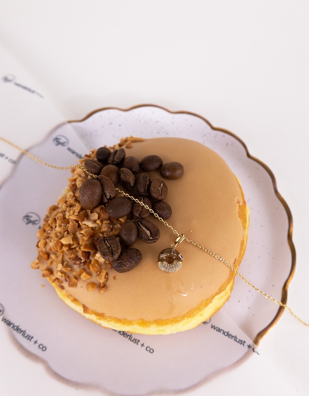 Wanderlust + Co - Donut Coffee Glazed Gold Necklace