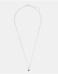 Georgini - Natural Ruby And Diamond July Silver Pendant