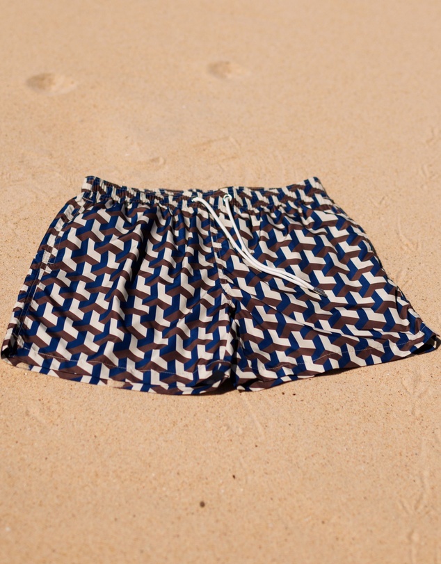 Swim Shady - Cobalt Geo Swim Shorts