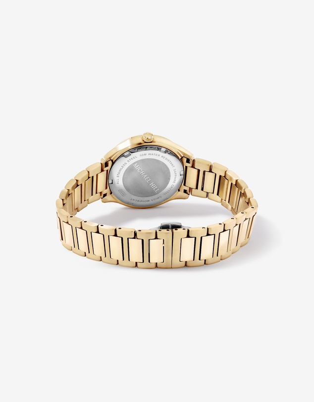 Michael Hill - Women's 0.40 Carat TW Diamond Bezel Watch in Gold Tone with Black Dial