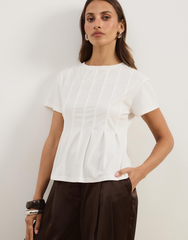 Atmos&Here - Boxy Pin Tuck T-Shirt