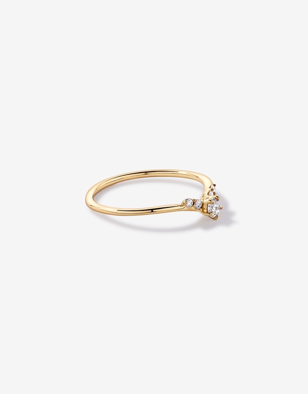 Michael Hill - 0.15TW Round Brilliant Laboratory-Grown Diamond Chevron Promise Ring in 10kt Yellow Gold