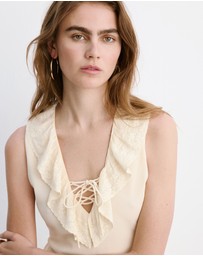 M.N.G - V-Neck Ruffled Dress