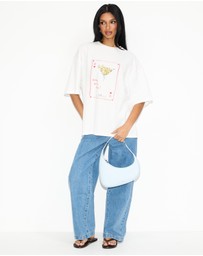 Dazie - Martini Club Oversized Graphic Tee