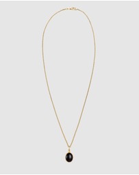 Elli Jewelry - Necklace Onyx 925 Sterling Silver Gold-Plated