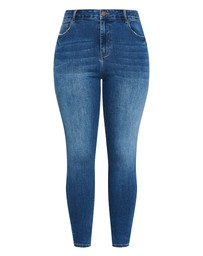 City Chic - Plus size Harley Fit Karla Skinny Jean - dark wash