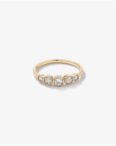 Michael Hill - 0.46 Carat TW Round Brilliant Graduated Diamond Bezel Set Ring in 10kt Yellow Gold