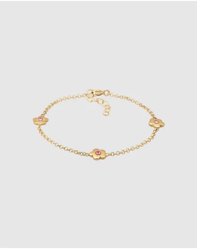 Elli Jewelry - Floral Kids Bracelet in Gold-Plated 925 Silver
