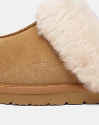 EVERAU - EverAU Ugg Muffin Slipper Suede Cow Suede Upper House Shoes