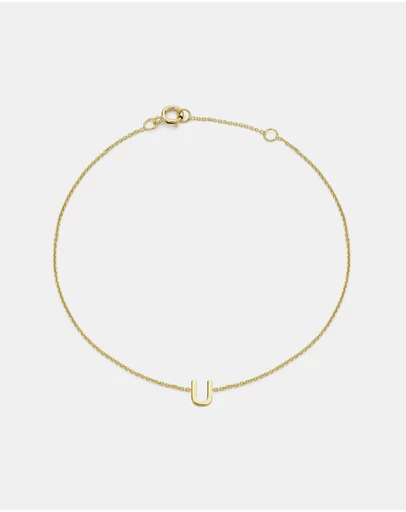 Zoe Olivia - 9K Gold Initial U Bracelet
