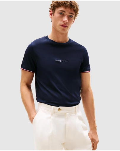 Tommy Hilfiger - Tommy Logo Tipped Tee