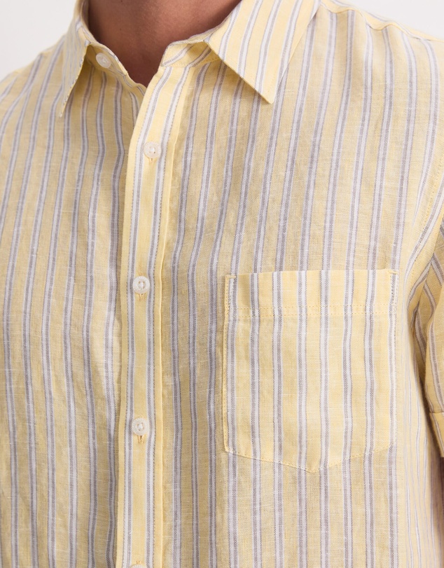 Sportscraft - Stripe Short Sleeve Linen Shirt