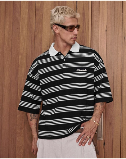 Zanerobe - Box Crop Polo Black/White