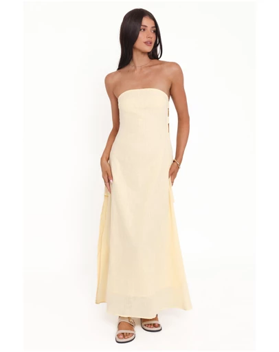 Petal & Pup - Cyrus Strapless Maxi Dress - Butter Yellow