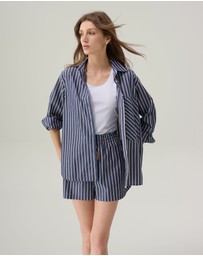 IDA+S - Sybil Striped Cotton Button Down Top