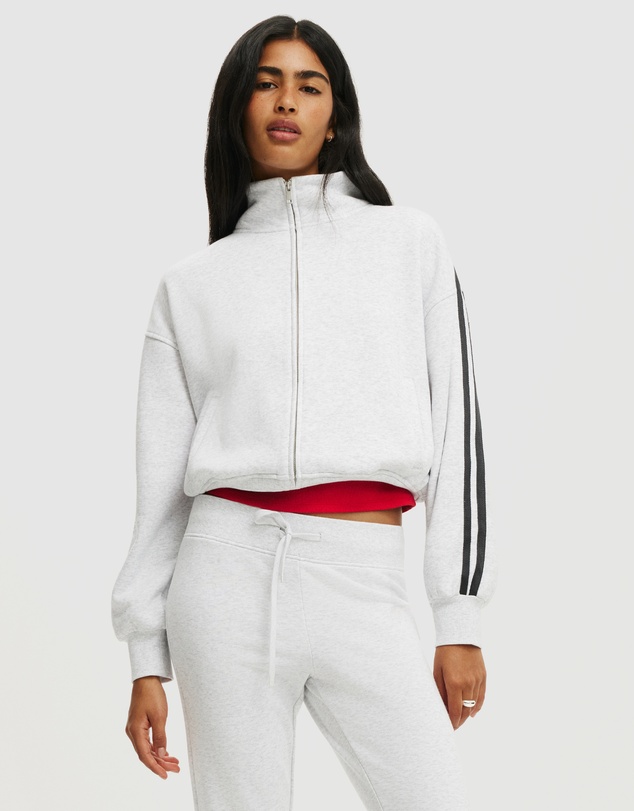 Cotton On - Funnel Neck Fleece Zip Through Sweat